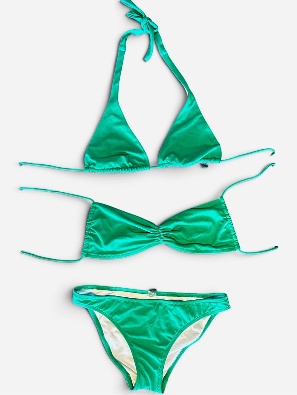 Victoria's Secret Teal Triangle & Bandeau Bikini Set